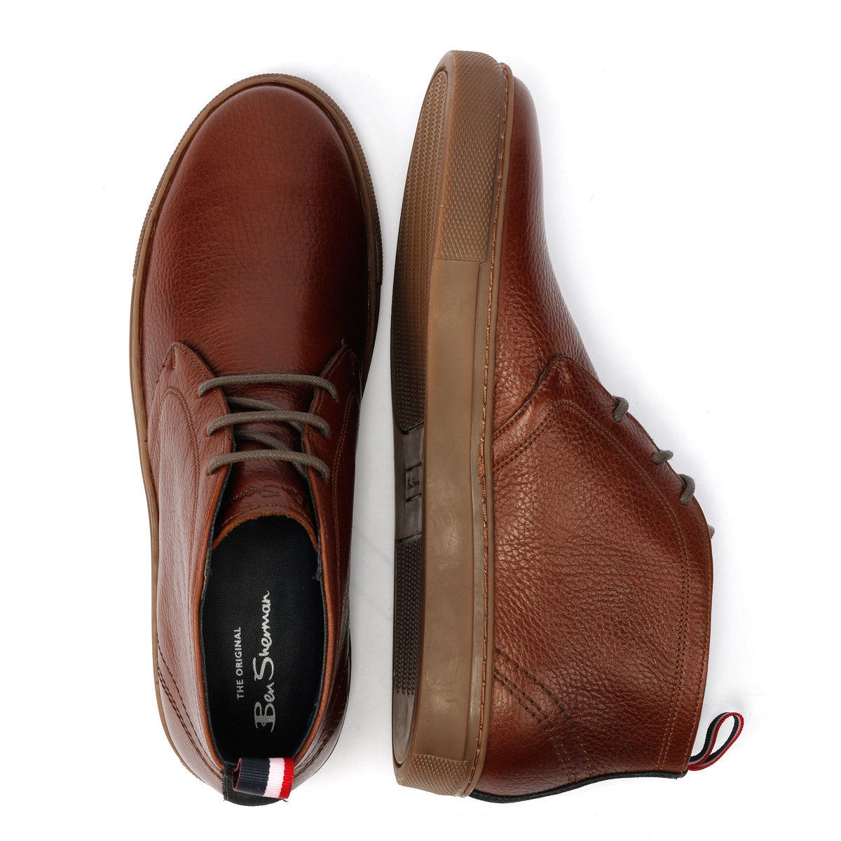 Ben Sherman - BS23510 MENS PARKA BOOT MILLED LEATHER BROWN