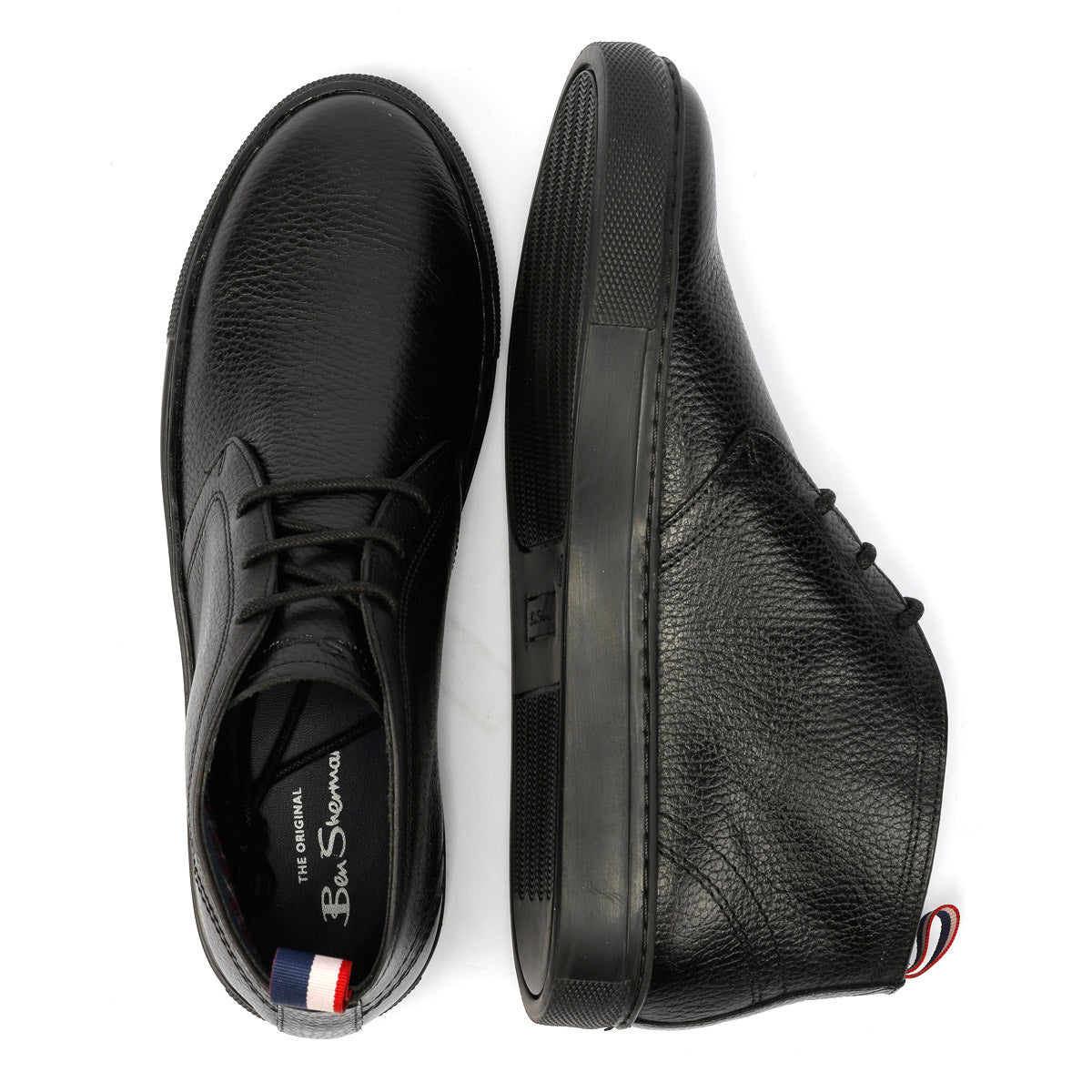 Ben Sherman - BS23509 MENS PARKA BOOT MILLED LEATHER BLACK