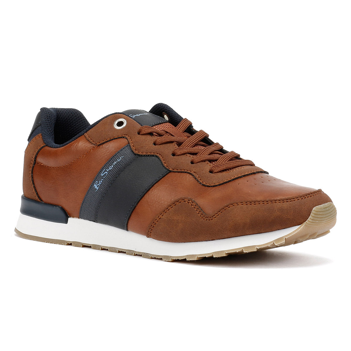 Ben Sherman - BS19003 MENS OWEN RETRO RUN TRAINER TAN/NAVY