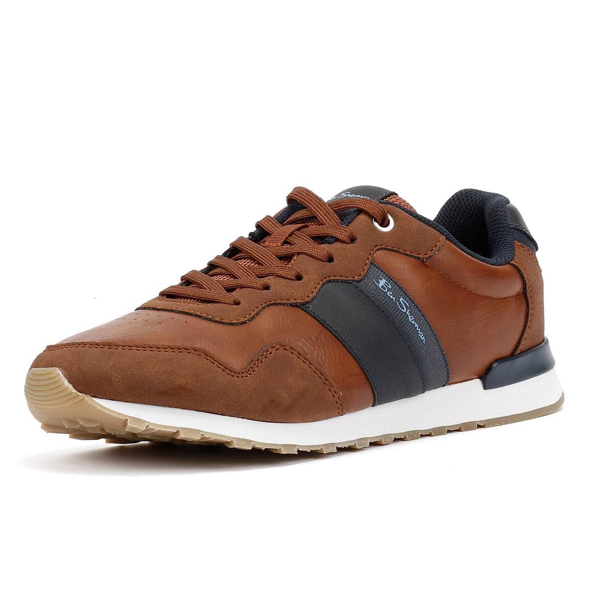Ben Sherman - BS19003 MENS OWEN RETRO RUN TRAINER TAN/NAVY