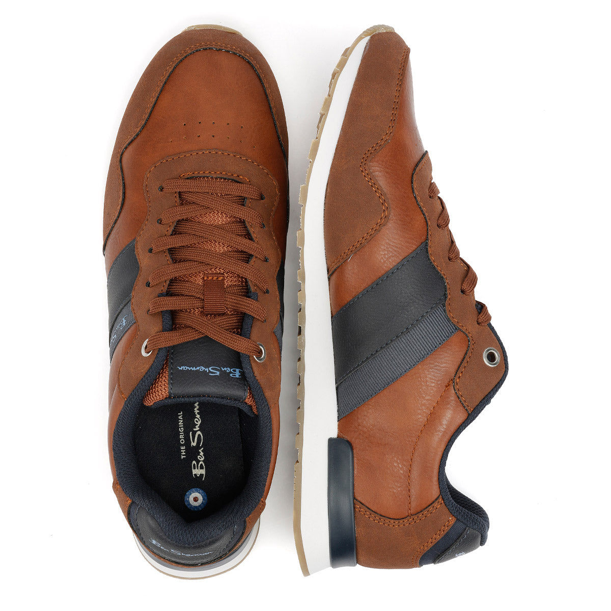Ben Sherman - BS19003 MENS OWEN RETRO RUN TRAINER TAN/NAVY