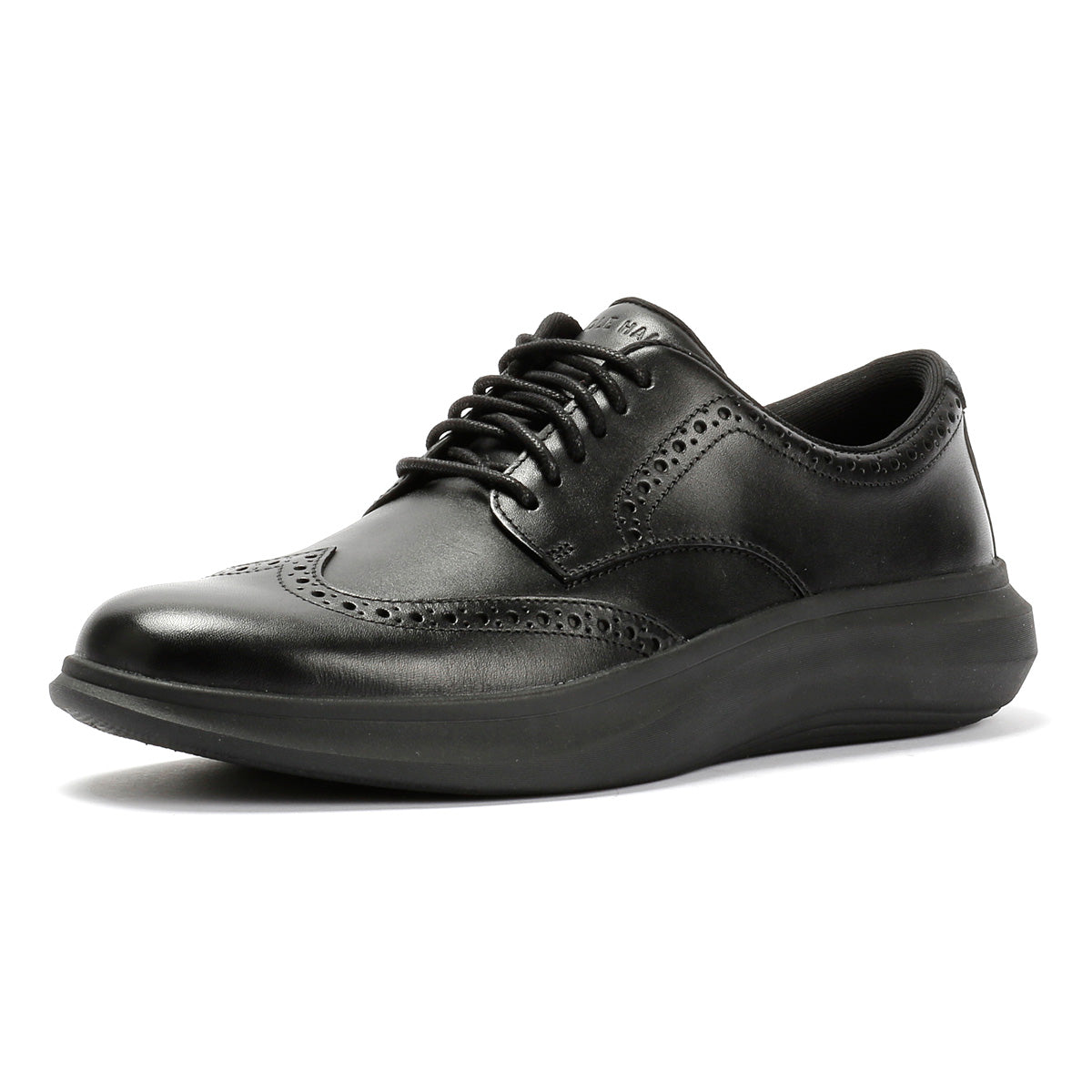 Cole Haan Grand Aerion Wingtip Oxfords Leather Men's Black Lace-Up Shoes