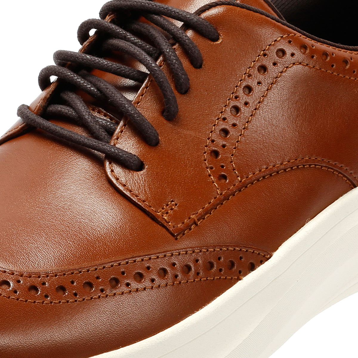 Cole Haan Grand Aerion Wingtip Oxfords Leather Men's British Tan Lace-Up Shoes
