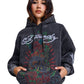 Ed Hardy Skull Roses Oversized Women's Black Hoodie