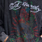 Ed Hardy Skull Roses Oversized Women's Black Hoodie