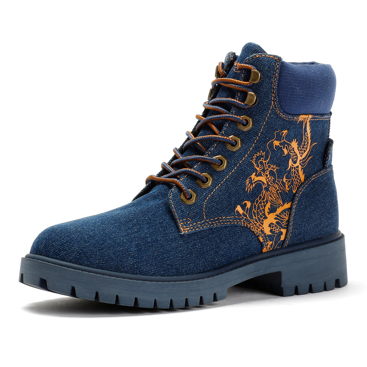 Ed Hardy Dancing Dragon Denim Women's Indigo Boots