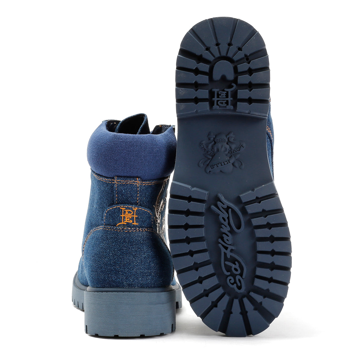 Ed Hardy Dancing Dragon Denim Women's Indigo Boots