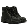 Ed Hardy Embroidered Flames Nubuck Men's Black Boots