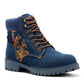 Ed Hardy Dancing Dragon Denim Men's Indigo Boots