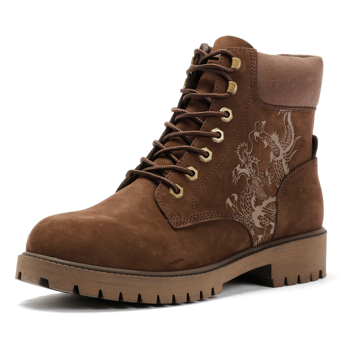 Ed Hardy Dancing Dragon Nubuck Men's Brown Boots