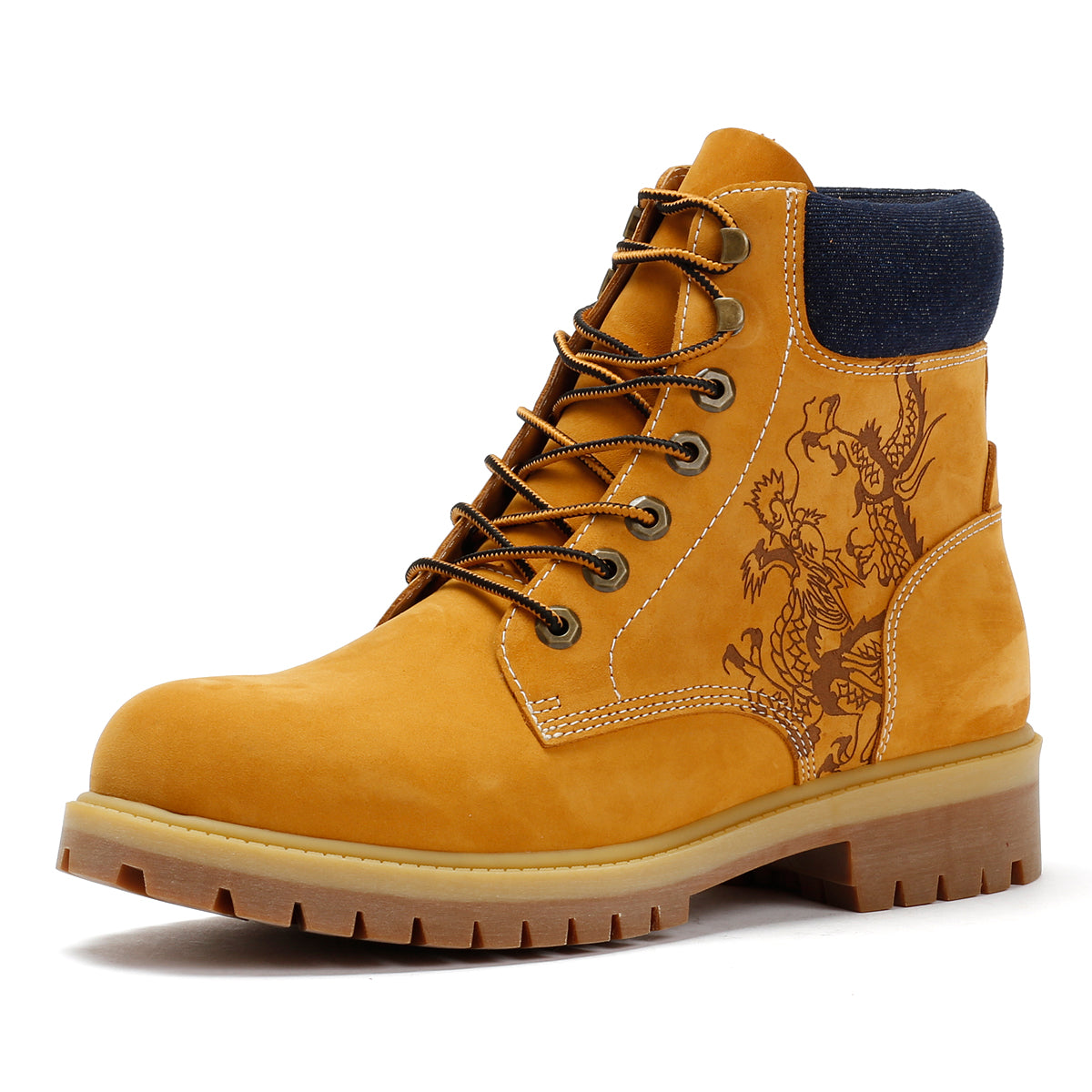 Ed Hardy Dancing Dragon Nubuck Men's Tan Boots