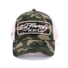 Ed Hardy 1971 Camo 5 Panel Trucker Green Caps