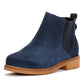 Hush Puppies Maddy Wide Suede Women's Navy Flat Chelsea Boots