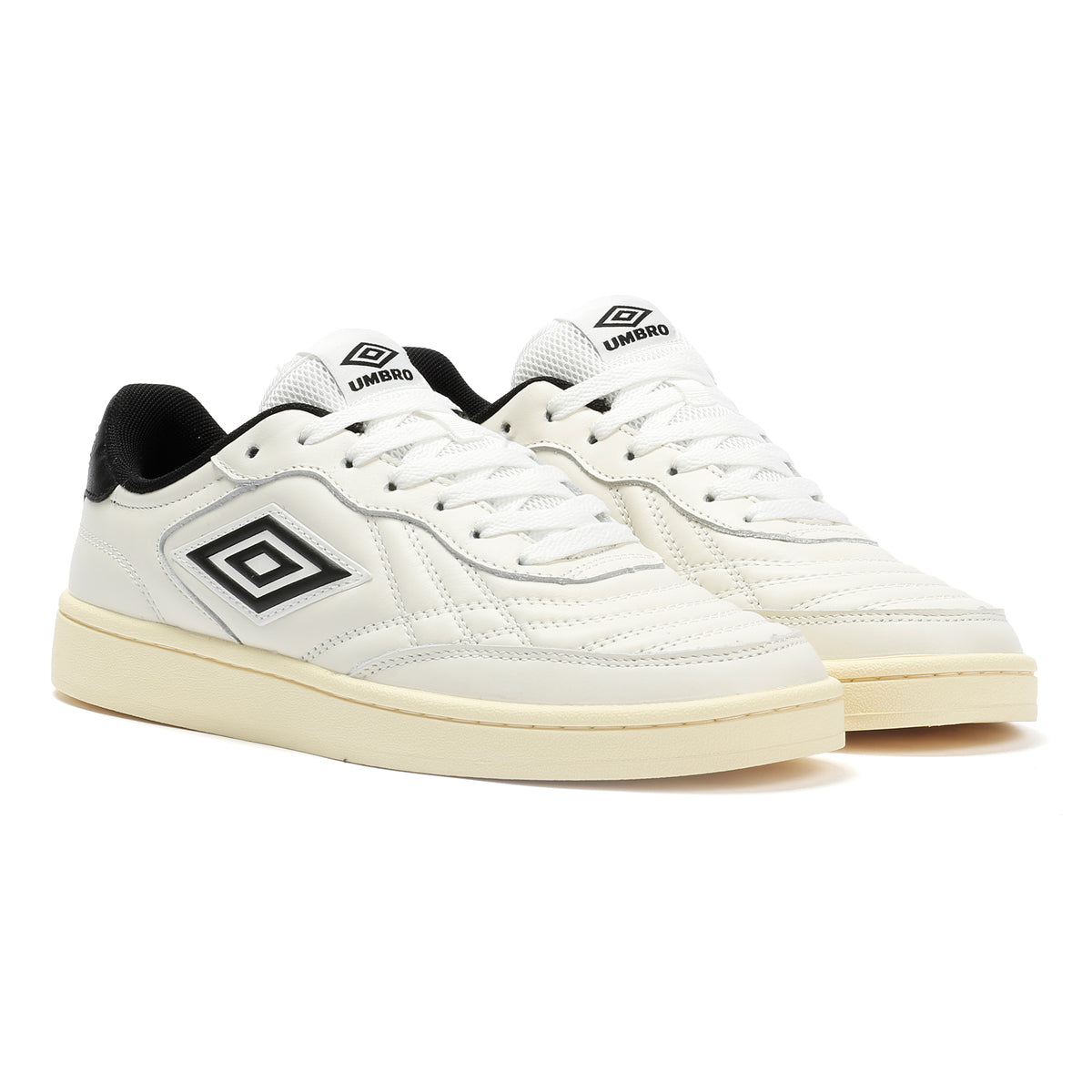 Umbro Clayton Leather Men's White/Pastel Yellow/Black Trainers