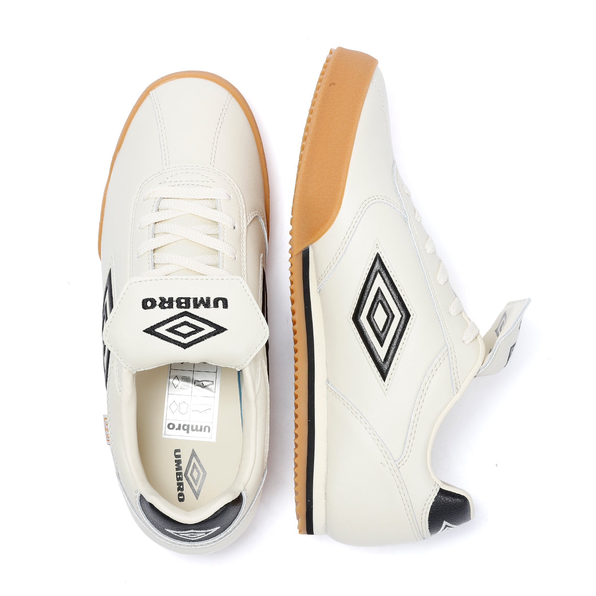 Umbro 5V5 Leather Antique White/Black Trainers