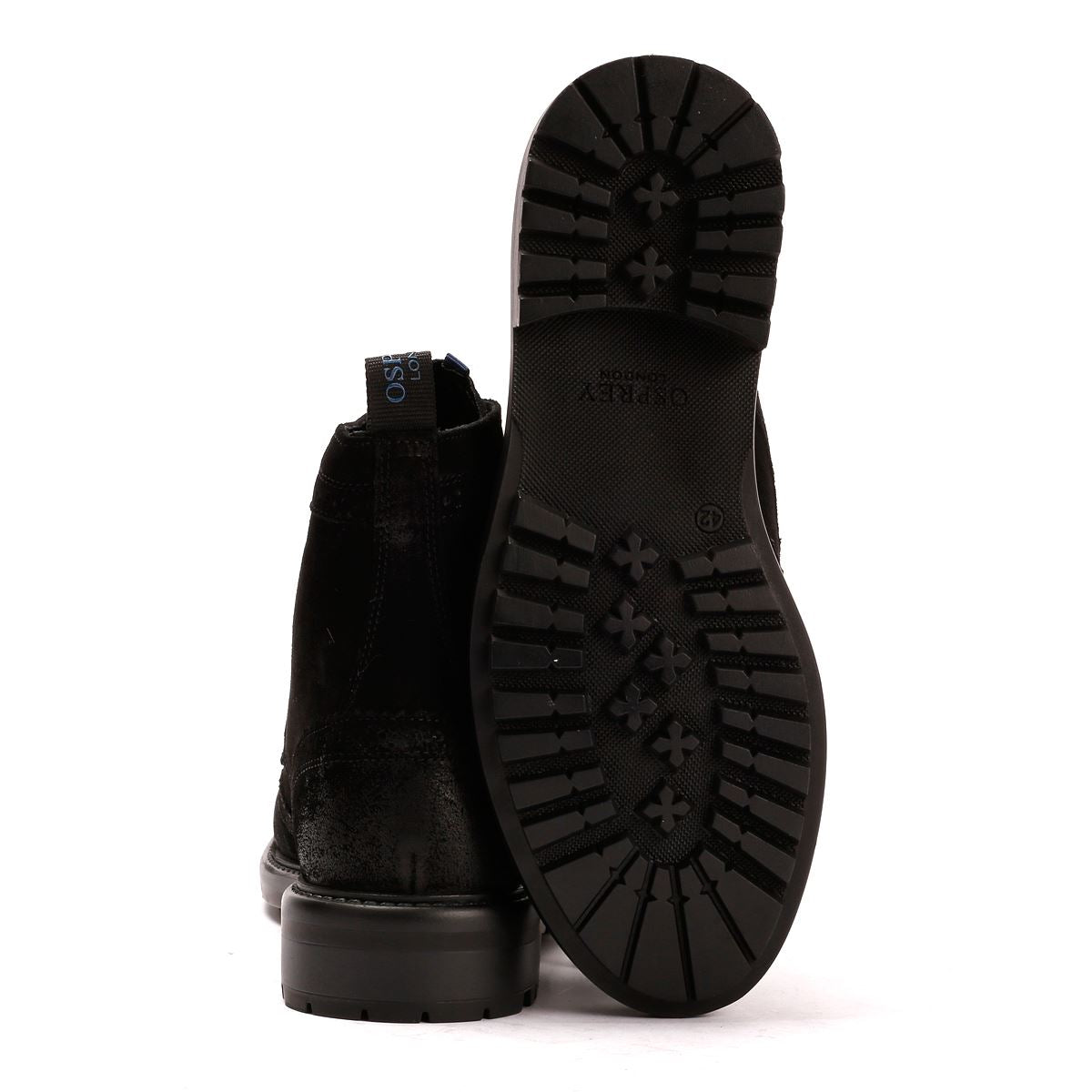Osprey London The Professor Suede Men's Black Boots