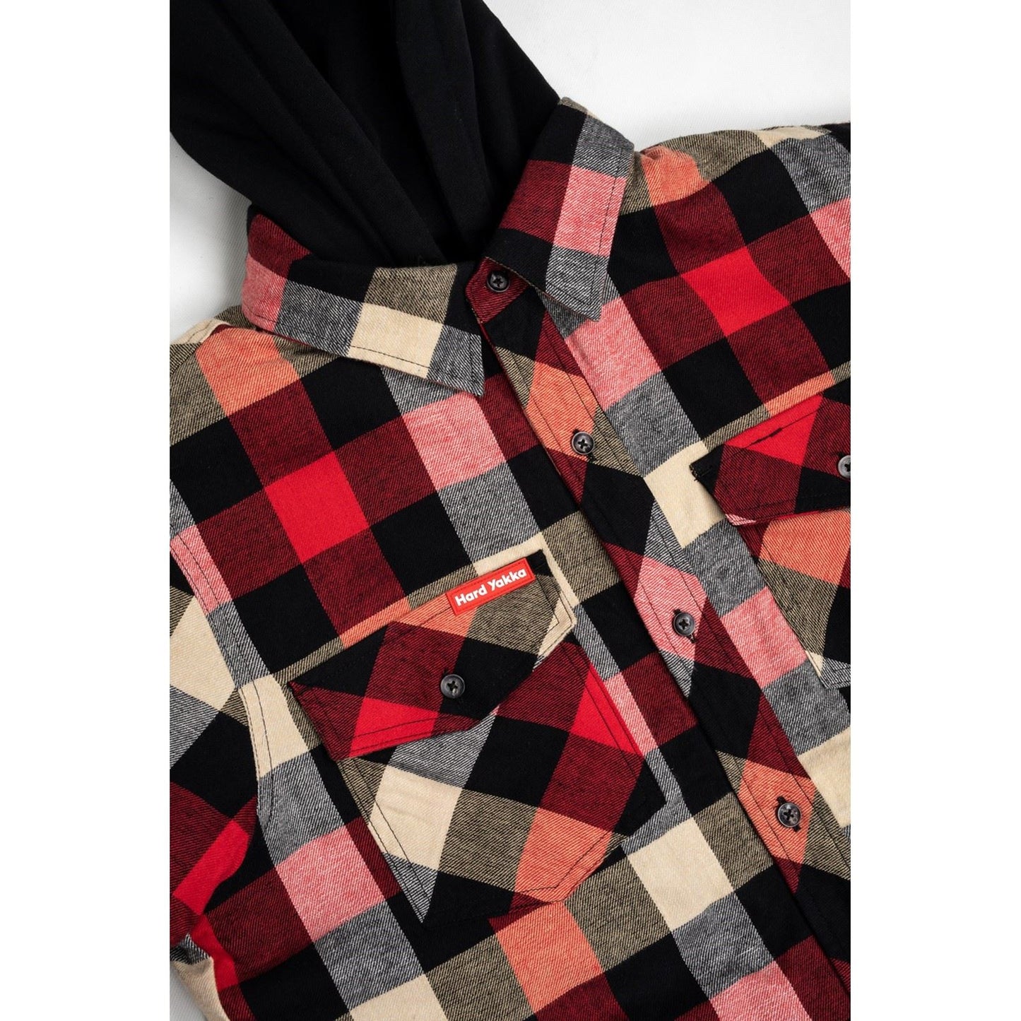 Hard Yakka Men's Quilted Flannel Shacket in Red