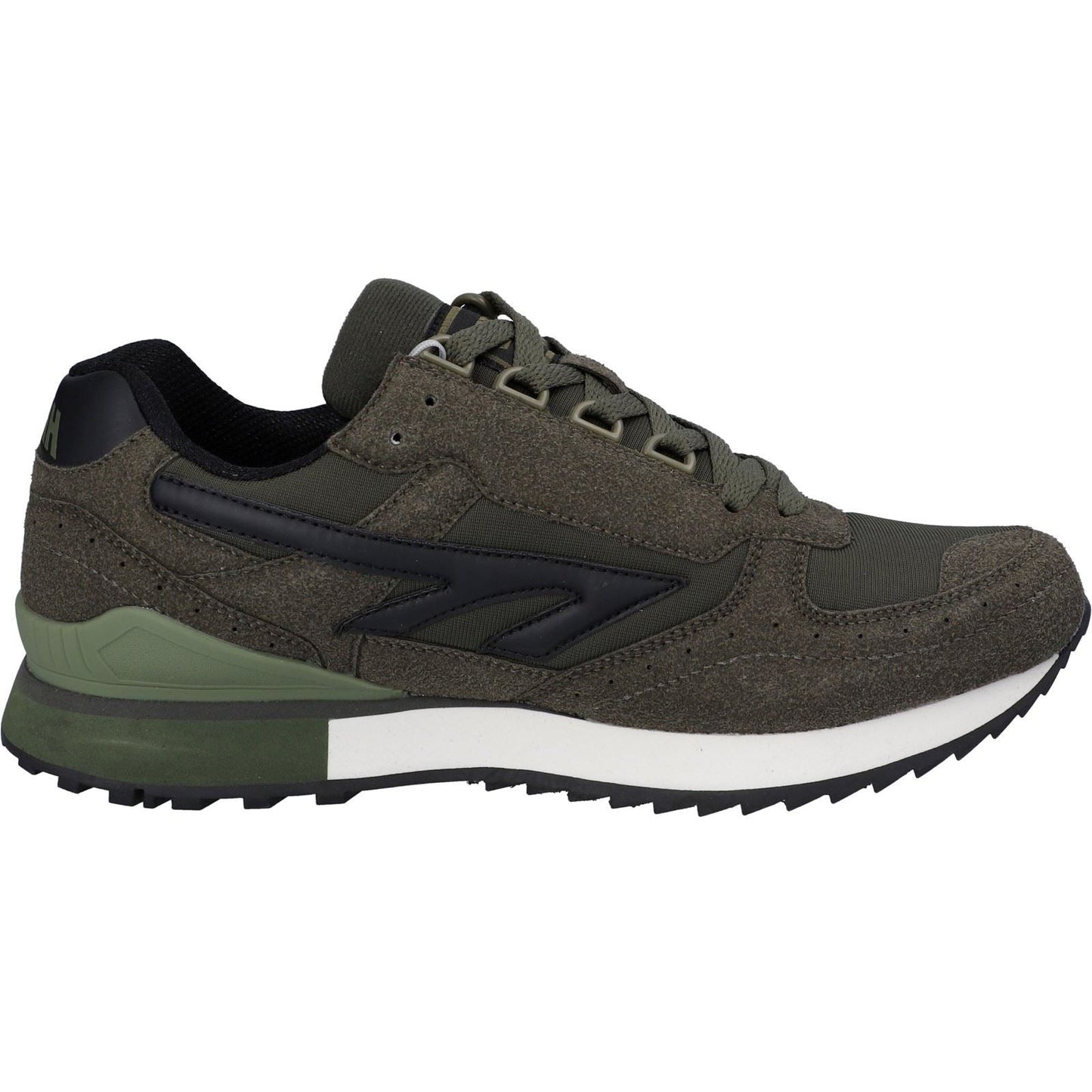 Hi-Tec Silver Shadow PU Suede/Polyester Dark Olive Lace-Up Shoes