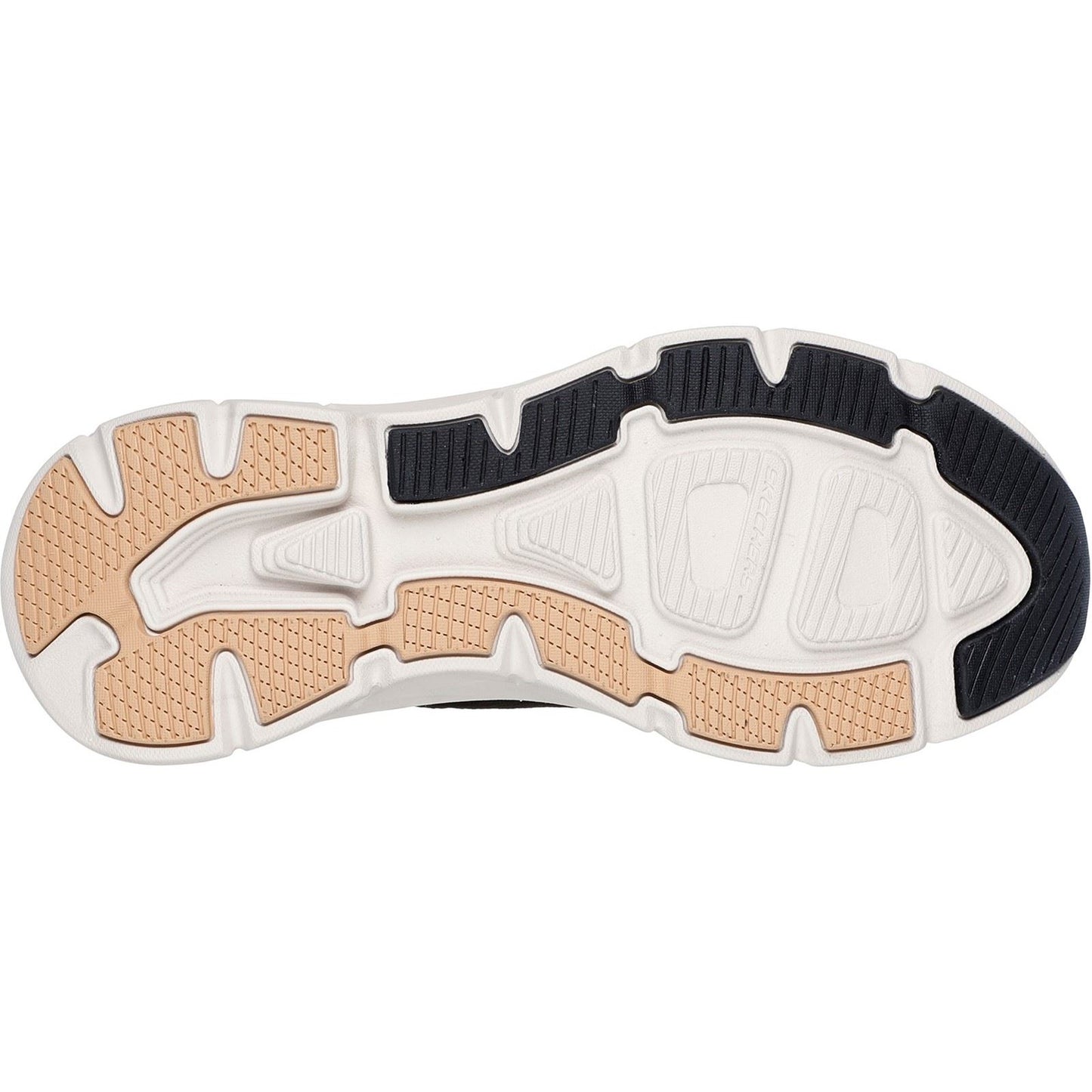 Skechers Women's D'Lux Walker 2.0 Thrill Movement Shoes in Black/Tan
