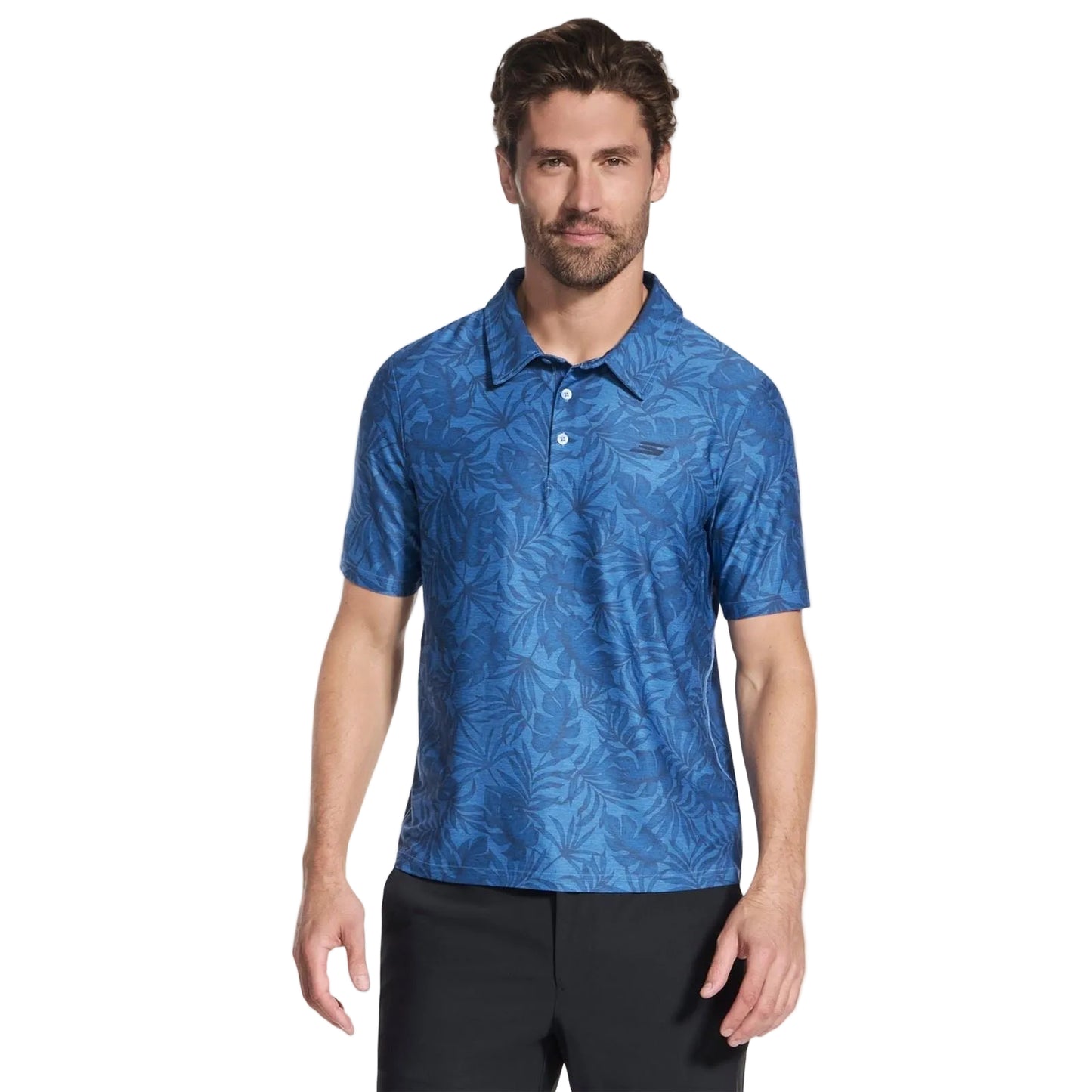 Skechers GO DRI All Day Printed Polyester Men's White Polo Shirt