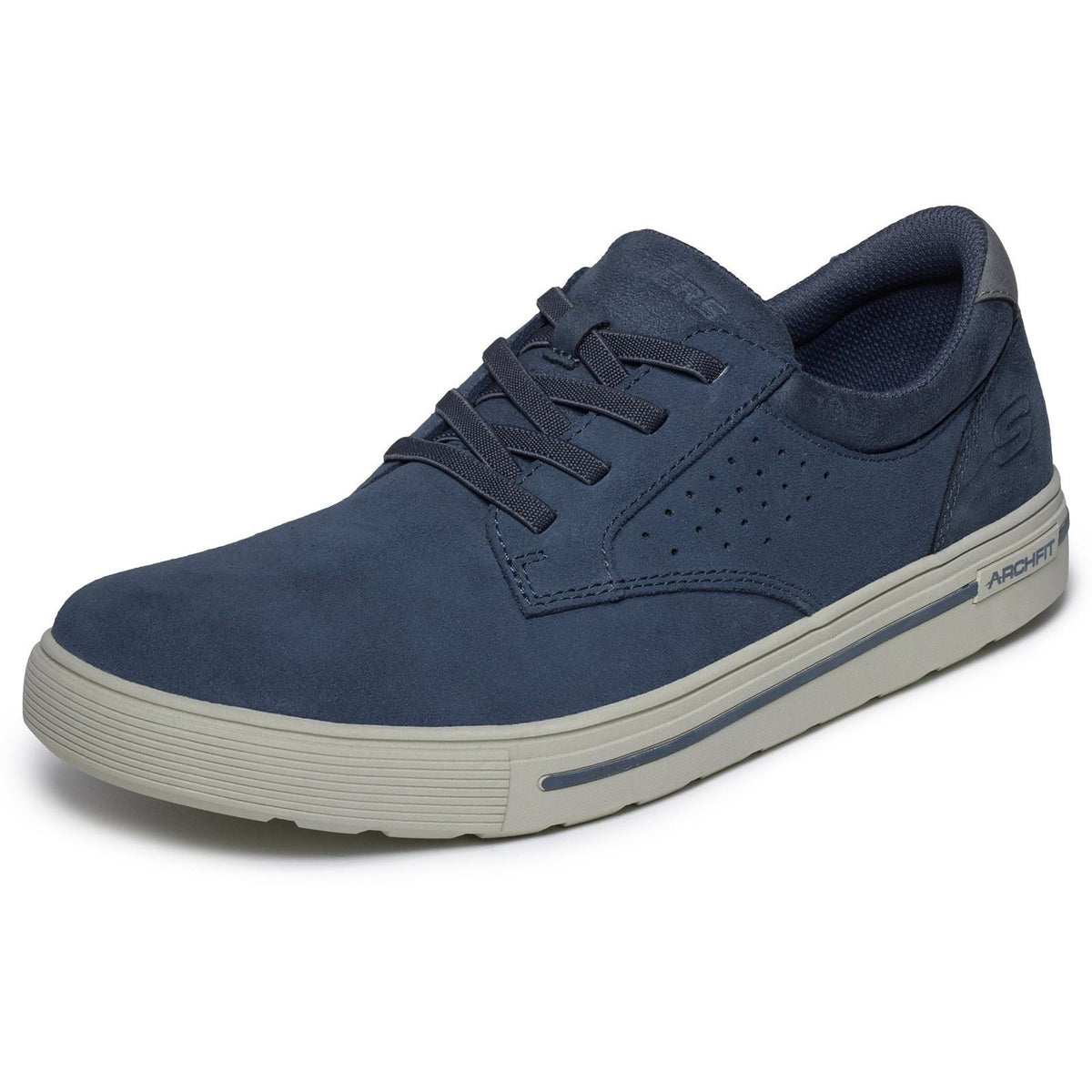 Skechers Arch Fit Solano 2.0 Rey Leather Men's Navy Suede Lace-Up Shoes