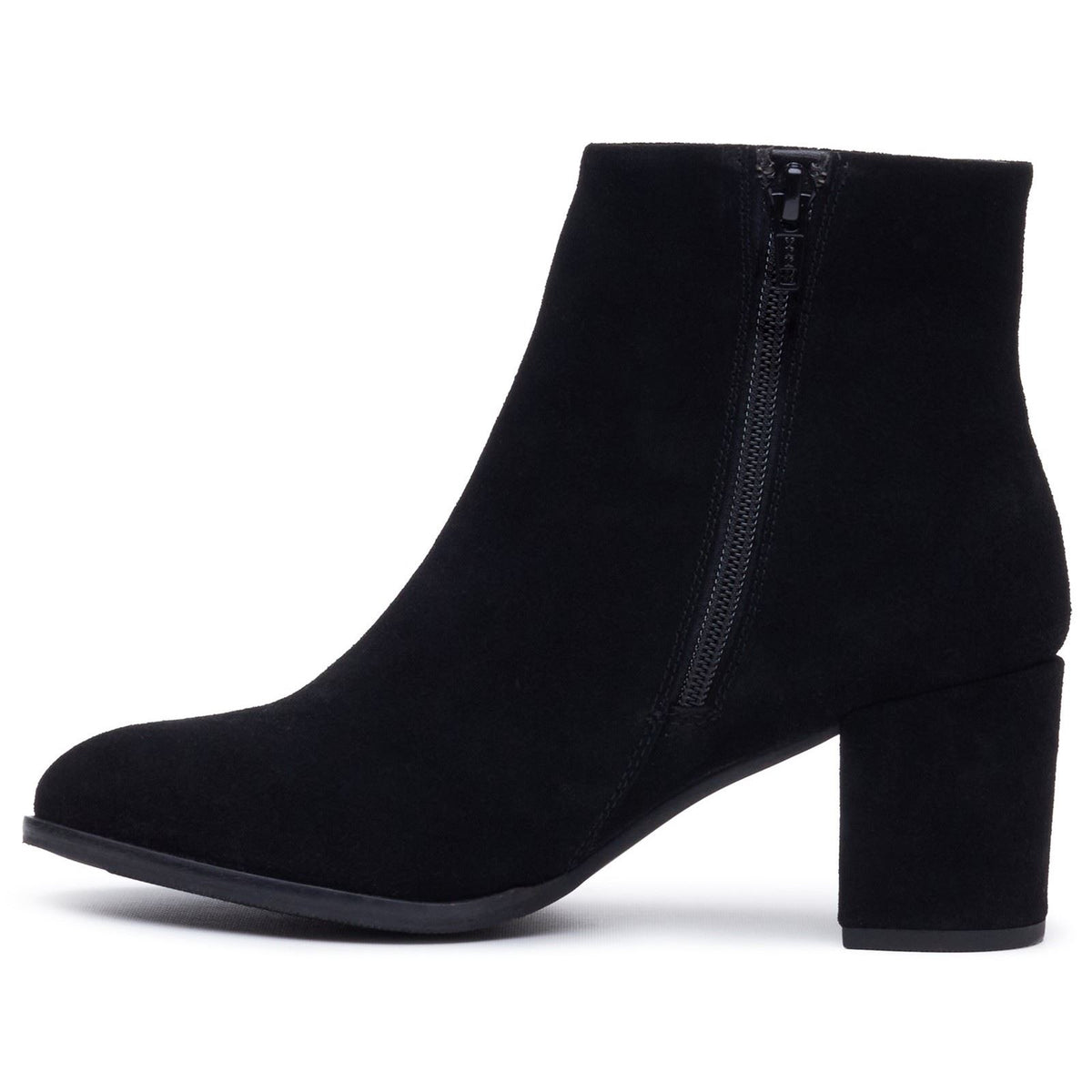Hush Puppies Claridy Suede Leather Women's Black Heeled Ankle Boots