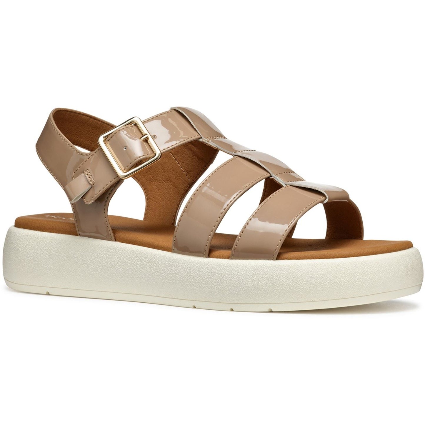 Geox D CAMALEI Synthetic Polyurethane Women's Caramel Sandals