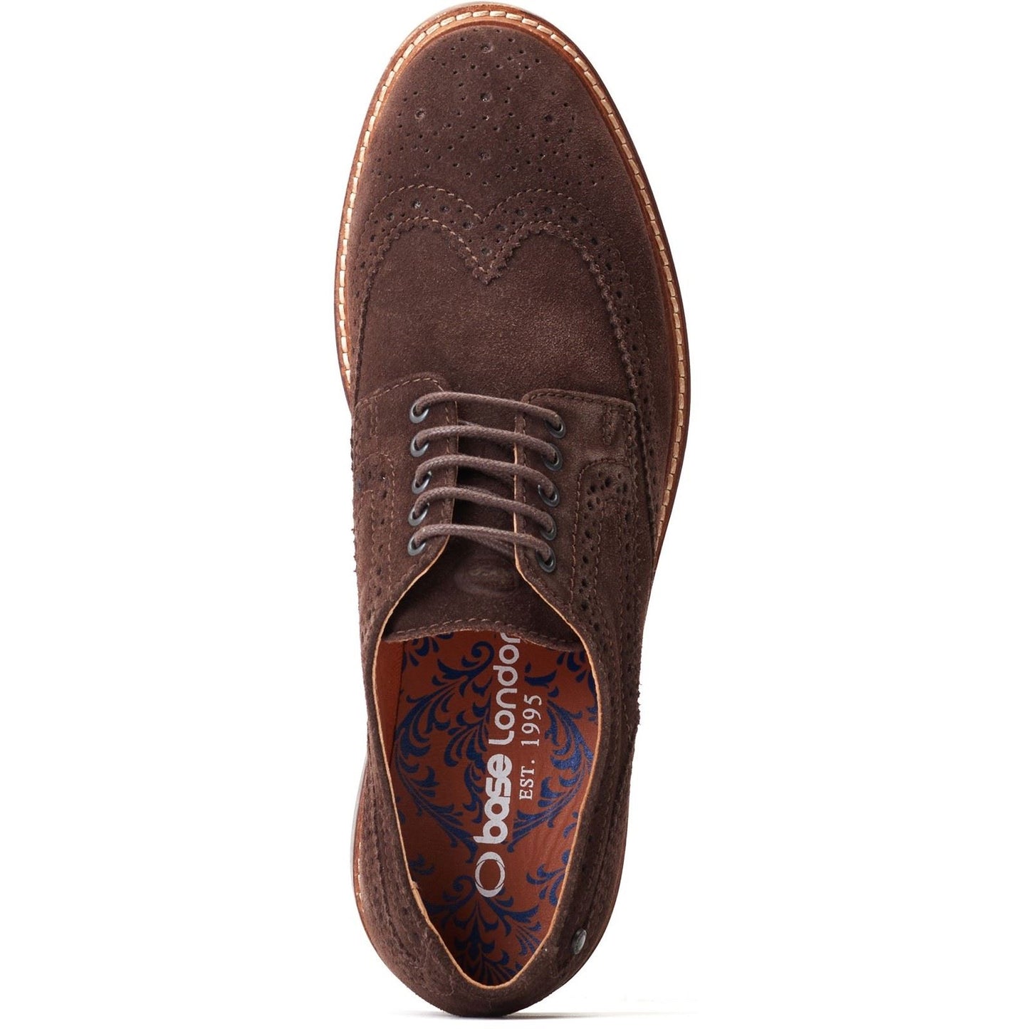 Base London Men's Hatfield Brogue Shoe in Burnt Brown