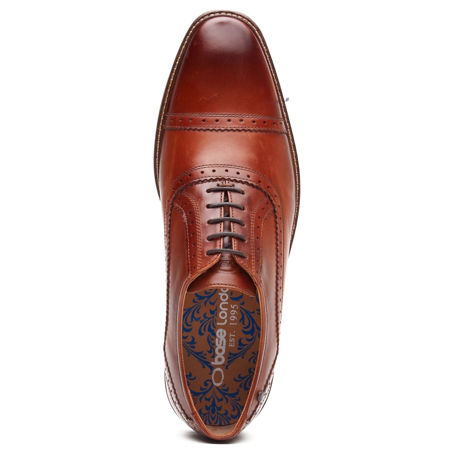 Base London Ascot Oxford Leather Men's Burnt Tan Oxford Shoes