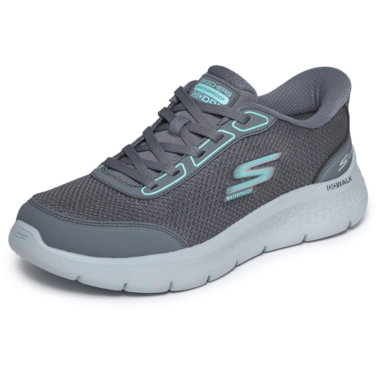 Skechers Go Walk Flex Mabel Textile Women's Charcoal/Turquoise Trainers