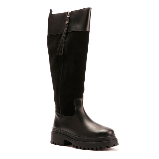 Osprey London The Bramble Tall Leather Women's Black Boots