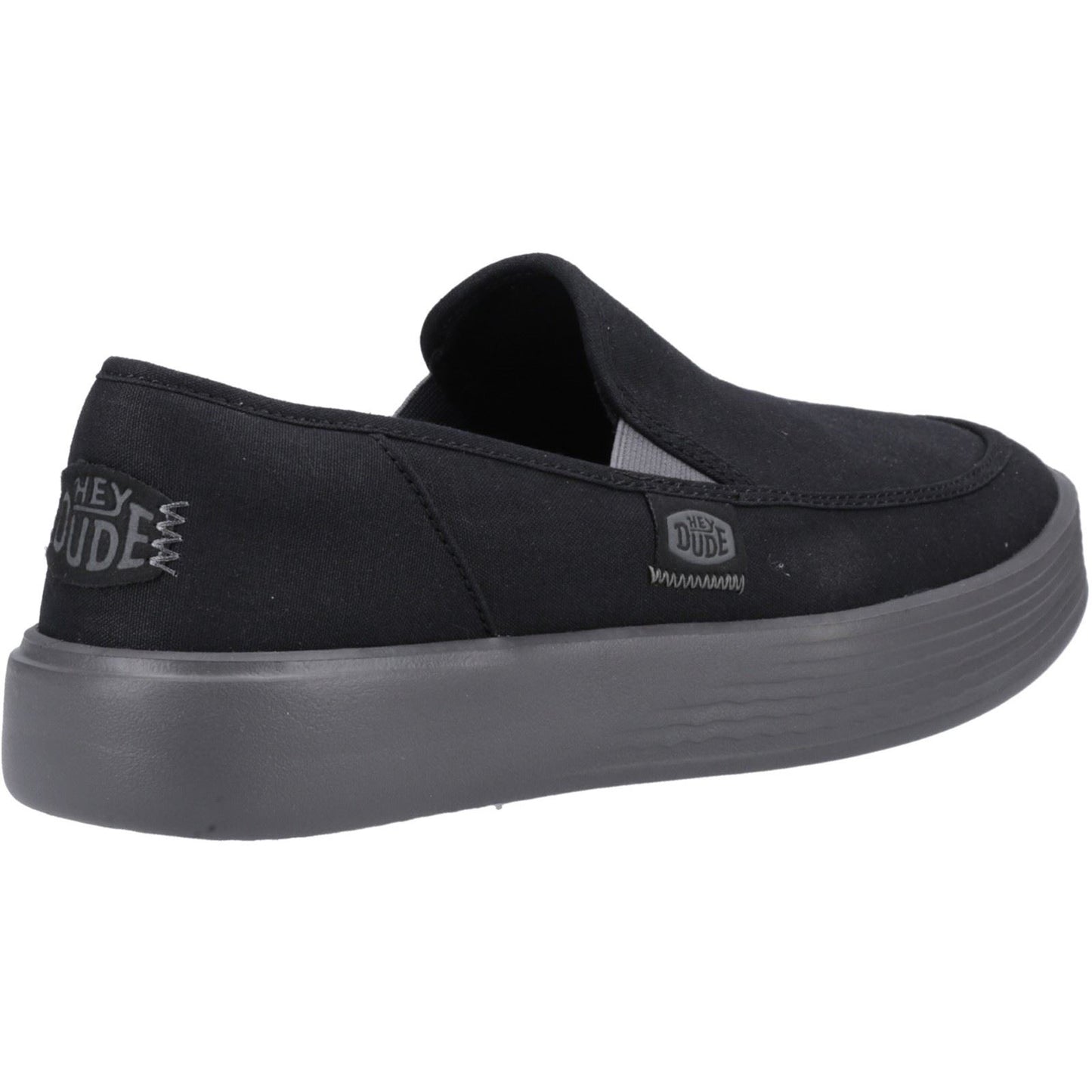 HEYDUDE Men's Sunapee Canvas Shoe in Black/Charcoal