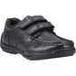 Hush Puppies Maddox Touch Fastening Leather Black Shoes