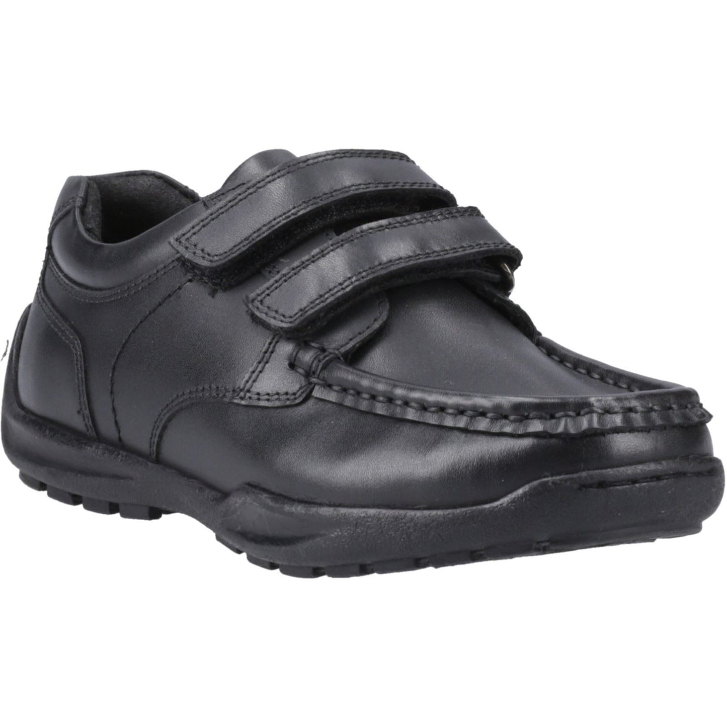 Hush Puppies Maddox Touch Fastening Leather Black Shoes