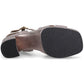 Hush Puppies Ophelia Leather Heel Suede Women's Pewter Slim Fit Sandals