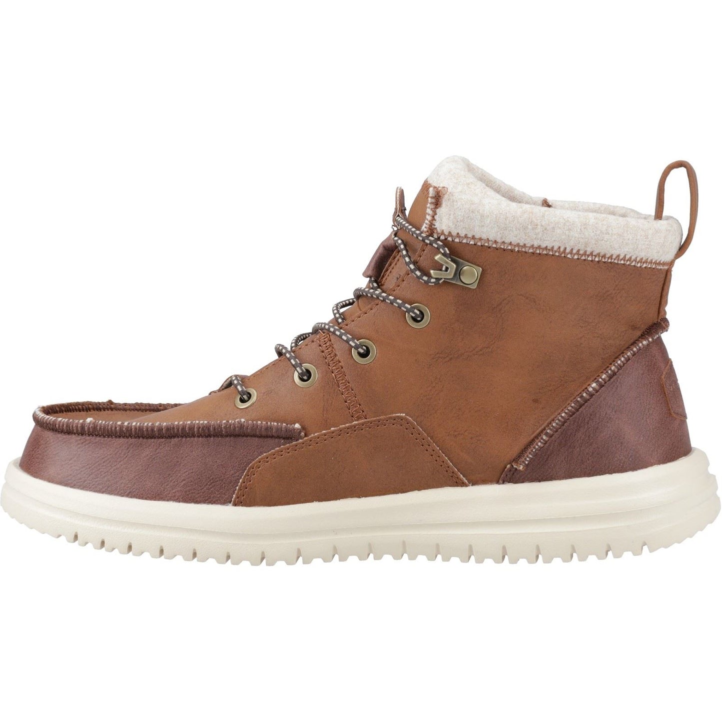 HEYDUDE Bradley Tumbled Classic Polyurethane Men's Cognac/Multi Ankle Boots