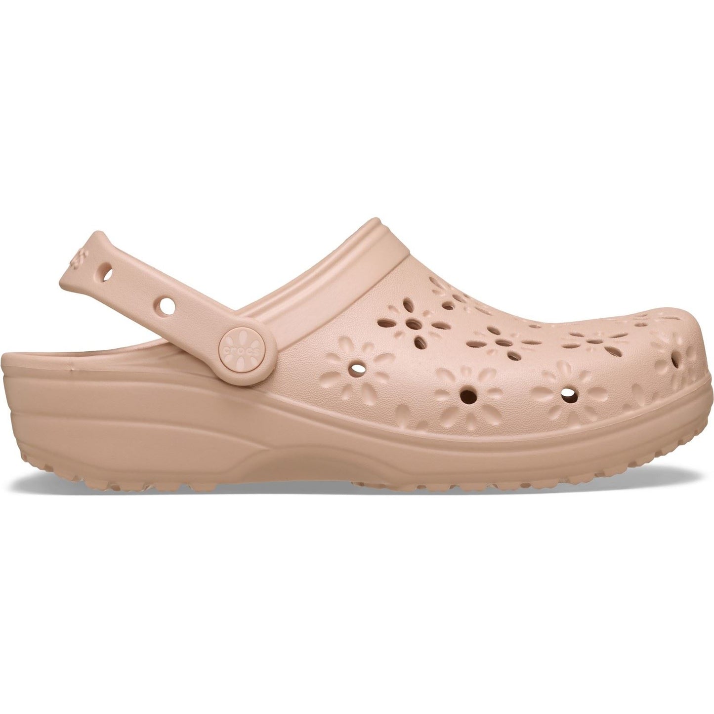Crocs Classic Floral Cut Out Thermoplastic Pink Caramel Clogs