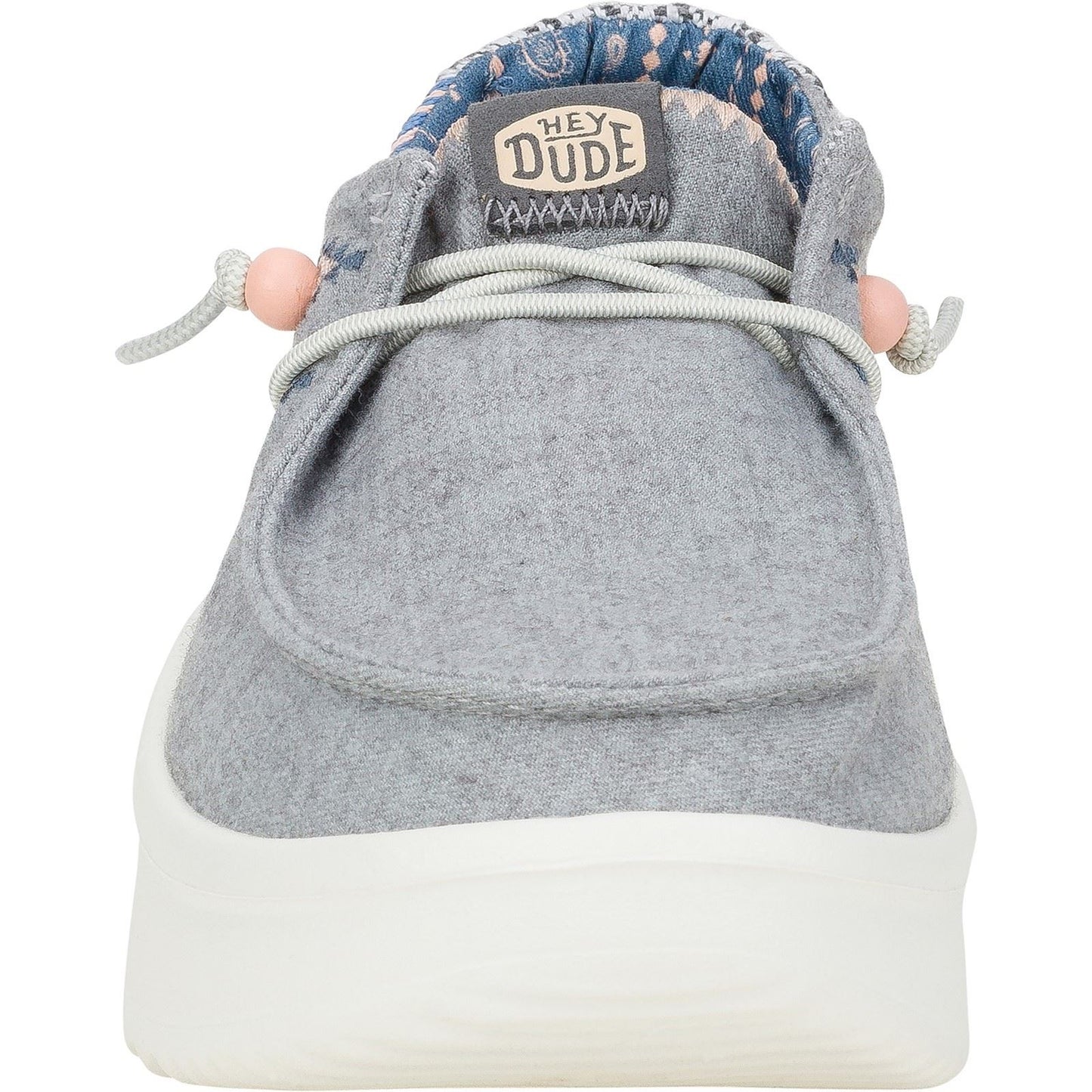 HEYDUDE Women's Wendy Peak Chambray Woven Shoes in Grey