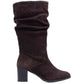 Hush Puppies Cosima Suede Women's Chocolate Heeled Knee High Boots