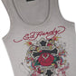 Ed Hardy In Memory of When I Cared Fitted Women's Grey Vest Top