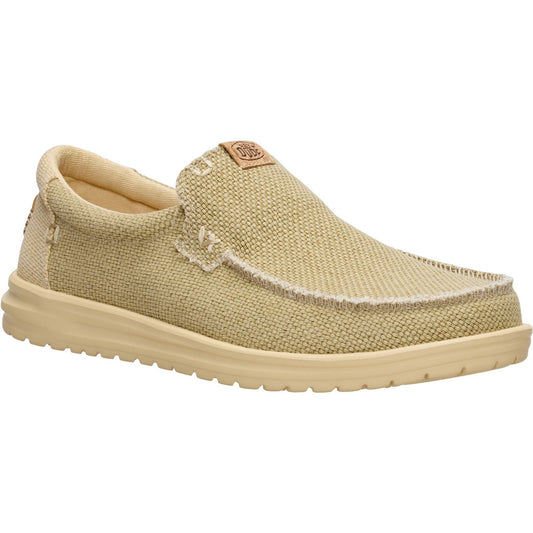 HEYDUDE Mikka Braided Textile Men's Olive Grey/Boulder Tan Loafers