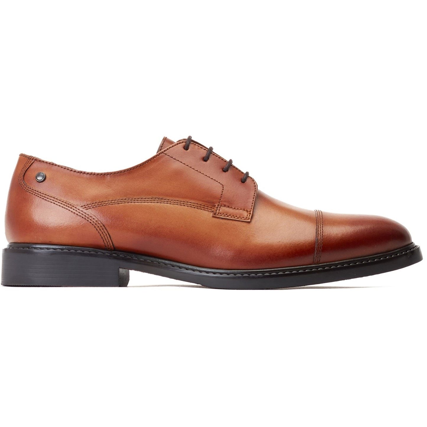 Base London Men's Magnus Toe-Cap Derby in Burnt Tan
