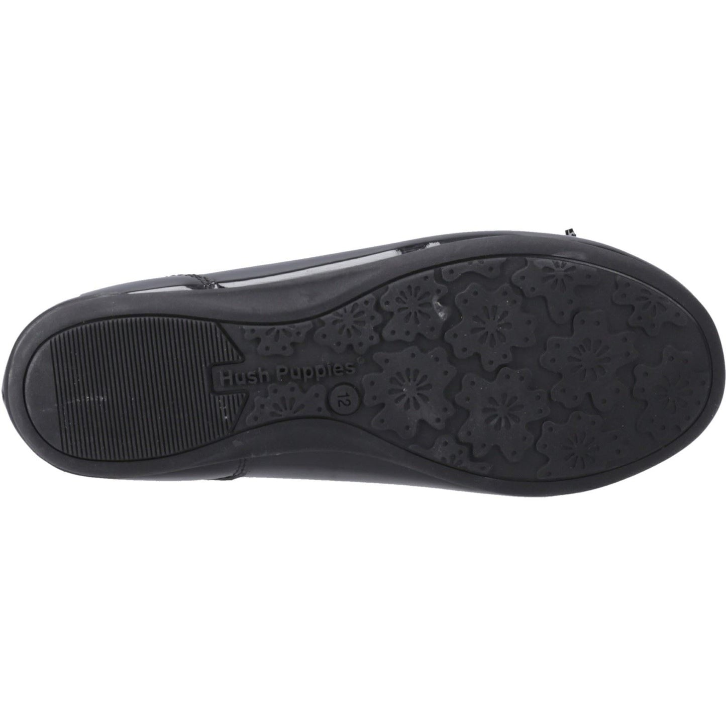 Hush Puppies Lillie Ballerina Patent Leather Youth Black Ballet Flats