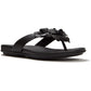 Fitflop Gracie Flower Leather Women's Black Flip Flops