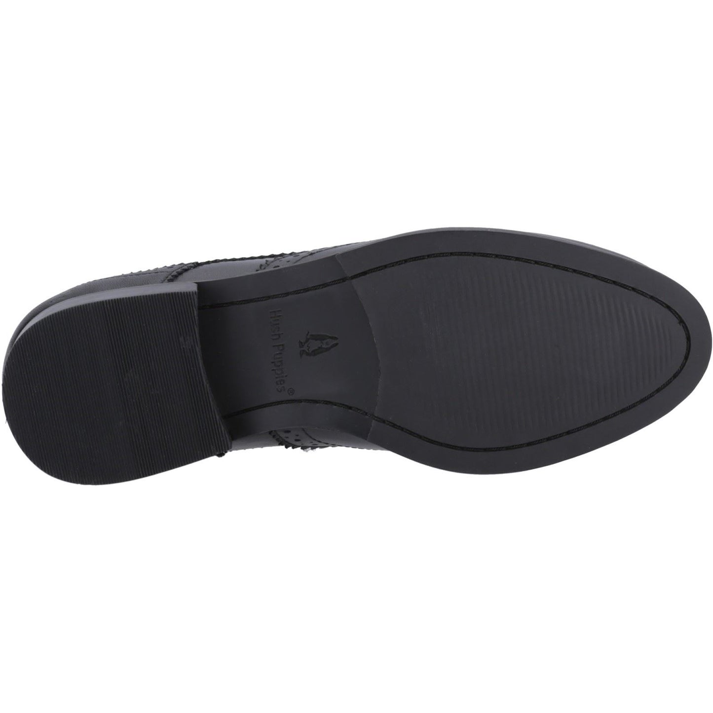 Hush Puppies Natalia Leather Women's Black/Black Brogues Shoes