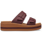 Crocs Women's Brookly Buckle Low Wedge in Dark Clay