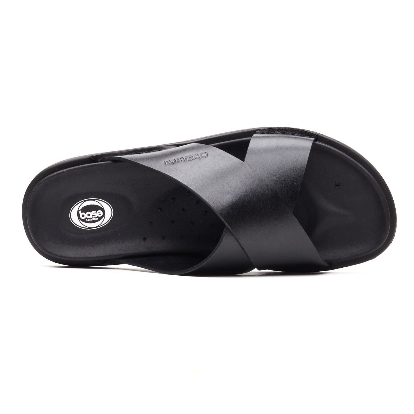 Base London Drift Leather Men's Black Sandals