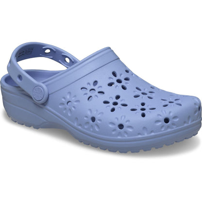 Crocs Classic Floral Cut Out Thermoplastic Women's Blue Haze Flip Flops