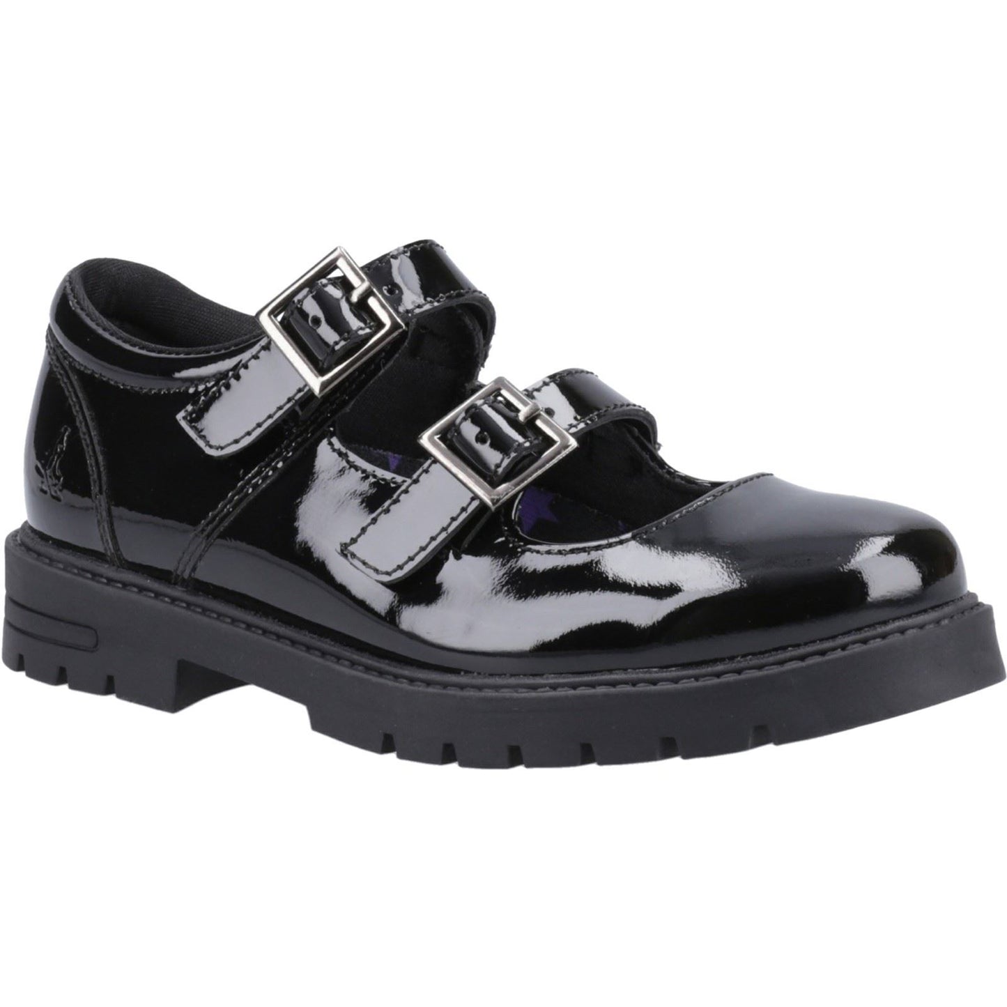 Hush Puppies Ella Patent Leather Youth Black Shoes