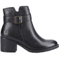 Hush Puppies Hensley Leather Women's Black Heeled Ankle Boots